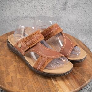 Clarks Laurieann Cara Platform Slide Sandals Womens Size 9 Brown